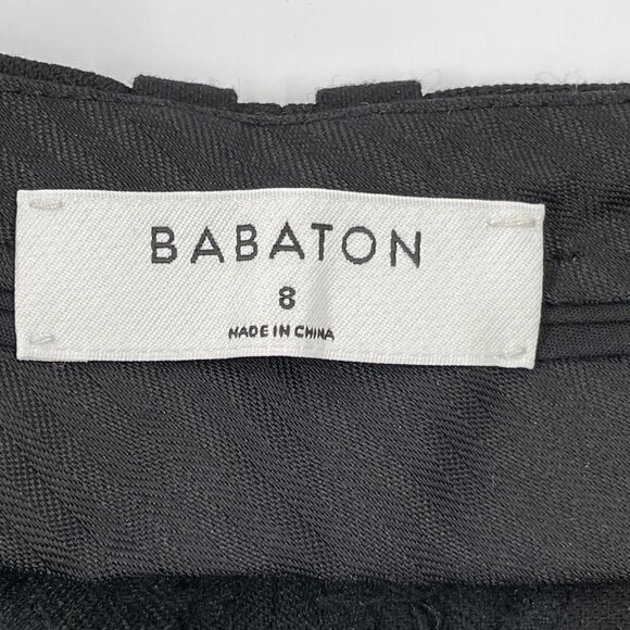 Aritzia Babaton Classic Trouser Black Cropped Slim Leg Ankle Trouser Pants 8 - Picture 4 of 7